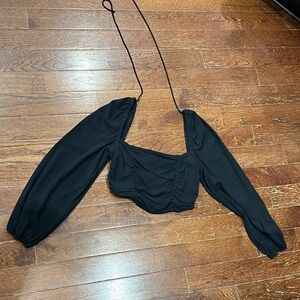 Urban Outfitters Black Puff Sleeve Blouse
